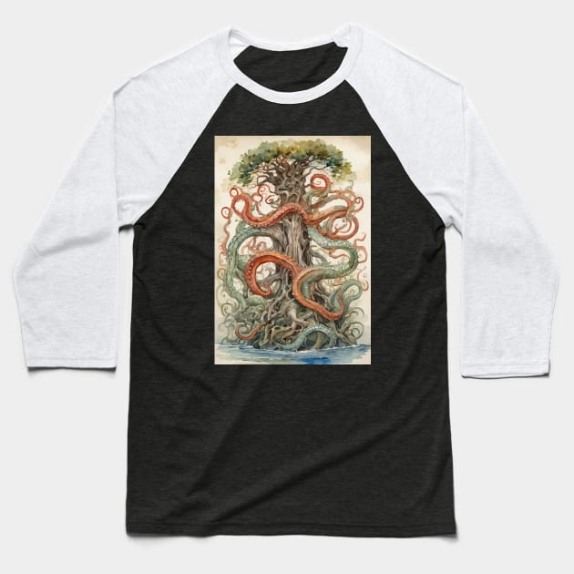 Nature and Tentacles Baseball T-Shirt by Elijah101